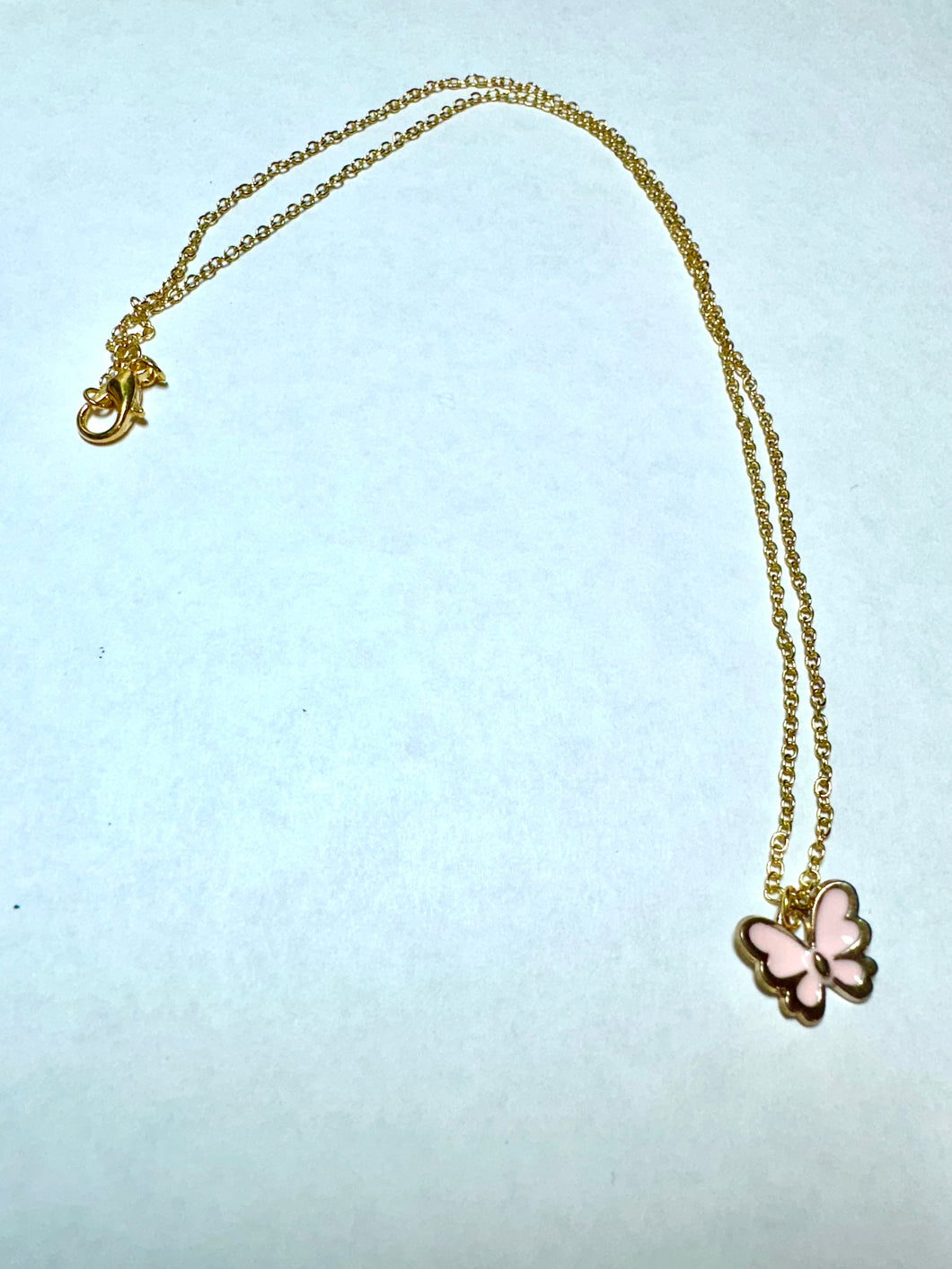 Baby Pink Butterfly Charm Necklace
